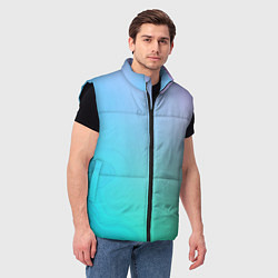 Мужской жилет Градиент в голубых тонах, цвет: 3D-черный — фото 2