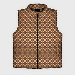 Мужской жилет Светлый коричневый полосы-ромбы, цвет: 3D-черный
