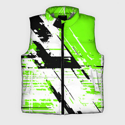 Мужской жилет Diagonal black and green stripes on a white backgr, цвет: 3D-светло-серый