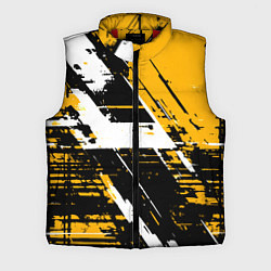 Мужской жилет Diagonal black and white stripes on a yellow backg