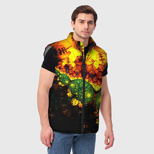 Мужской жилет Абстракция осколки / 3D-Светло-серый – фото 3