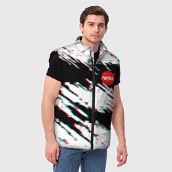 Мужской жилет Nasa glitch color, цвет: 3D-черный — фото 2