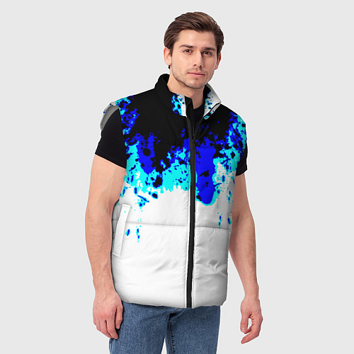 Мужской жилет Синяя кровь андроида / 3D-Светло-серый – фото 3