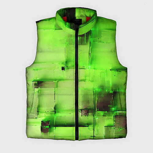 Мужской жилет Чёрные пятна на зелёном фоне абстракция / 3D-Красный – фото 1