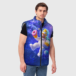 Мужской жилет Homer Simpson is a brave astronaut, цвет: 3D-светло-серый — фото 2