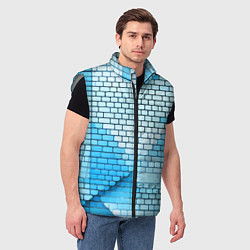Мужской жилет Синие кирпичики, цвет: 3D-светло-серый — фото 2