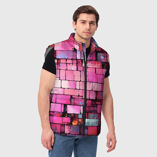 Мужской жилет Pink bricks / 3D-Светло-серый – фото 3