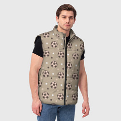 Мужской жилет Футбольные мячи и звезды, цвет: 3D-черный — фото 2