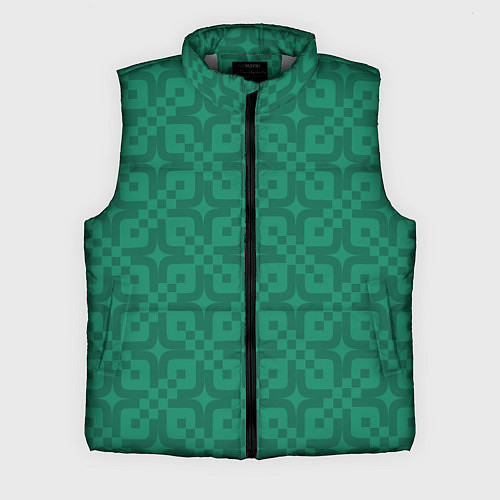 Мужской жилет Абстрактный зеленый узор / 3D-Светло-серый – фото 1