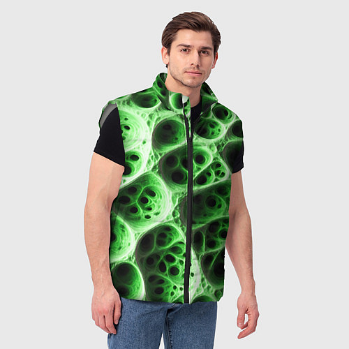 Мужской жилет Зелёная пористая структура / 3D-Светло-серый – фото 3