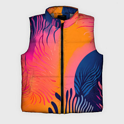 Мужской жилет Векторная абстракция с растениями - нейросеть, цвет: 3D-светло-серый