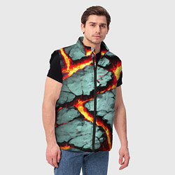 Мужской жилет Треснувший камень жёлтый, цвет: 3D-черный — фото 2