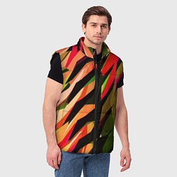 Мужской жилет Красно-чёрная абстракция, цвет: 3D-черный — фото 2