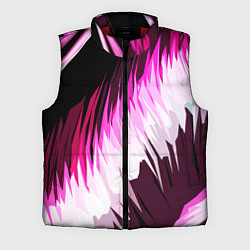 Мужской жилет Бело-розовые острые полосы на чёрном фоне