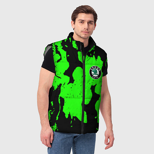 Мужской жилет Skoda flame steel / 3D-Светло-серый – фото 3