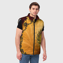 Мужской жилет Фрактальный желтый узор, цвет: 3D-светло-серый — фото 2