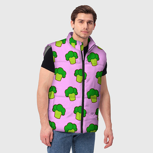 Мужской жилет Фиолетовый брокколи / 3D-Светло-серый – фото 3