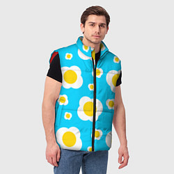 Мужской жилет Яичница голубая, цвет: 3D-красный — фото 2