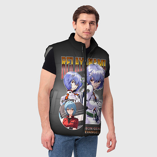 Мужской жилет Евангелион Аянами Рей / 3D-Светло-серый – фото 3