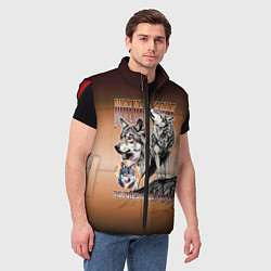 Мужской жилет Волки с надписью, цвет: 3D-красный — фото 2