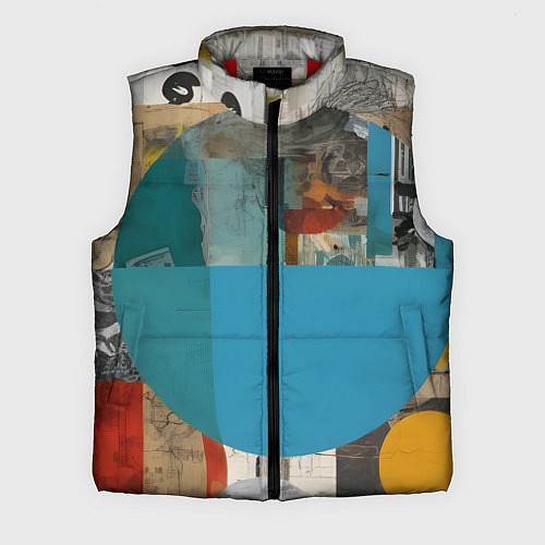 Мужской жилет Абстрактный ретро коллаж / 3D-Красный – фото 1