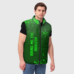 Мужской жилет Bring Me the Horizon - green gradient вертикально, цвет: 3D-черный — фото 2