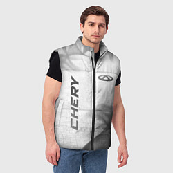 Мужской жилет Chery - white gradient вертикально, цвет: 3D-черный — фото 2