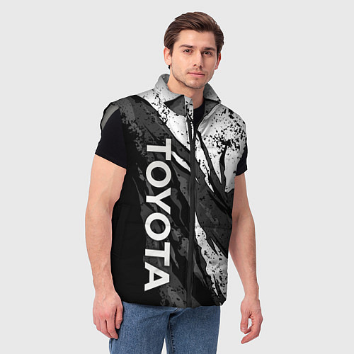 Мужской жилет Toyota - белый разрыв / 3D-Светло-серый – фото 3