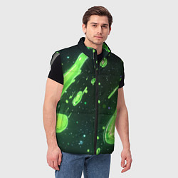 Мужской жилет Зеленые кислотные брызги, цвет: 3D-светло-серый — фото 2