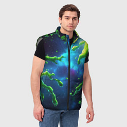 Мужской жилет Зеленые брызги, цвет: 3D-светло-серый — фото 2