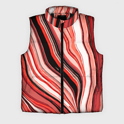 Мужской жилет Волнистые вертикальные чёрно-красные полосы, цвет: 3D-черный