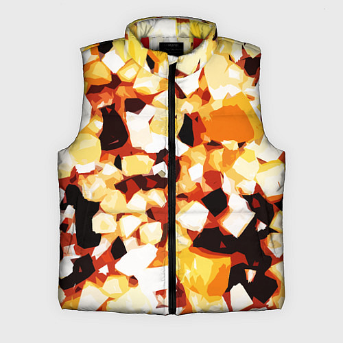 Мужской жилет Жёлто-белая абстракция на чёрном фоне / 3D-Красный – фото 1