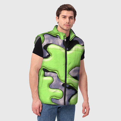 Мужской жилет Зеленый объемный камуфляж / 3D-Светло-серый – фото 3