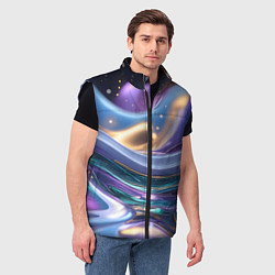 Мужской жилет Космическая краска, цвет: 3D-черный — фото 2