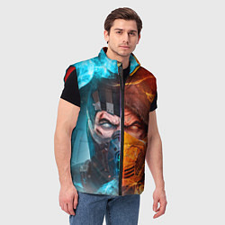 Мужской жилет Mortal Kombat - Саб-зиро и Скорпион, цвет: 3D-красный — фото 2