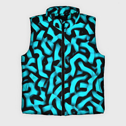 Мужской жилет Бирюзовая абстракция, цвет: 3D-черный