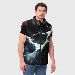 Мужской жилет Разлом плит в виде молнии, цвет: 3D-красный — фото 2