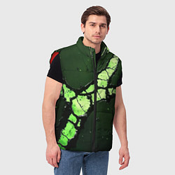 Мужской жилет Объемный разлом плиты, цвет: 3D-красный — фото 2