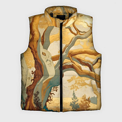 Мужской жилет Дерево в японском стиле, цвет: 3D-черный