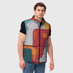 Мужской жилет Абстракция с прямоугольниками, цвет: 3D-черный — фото 2