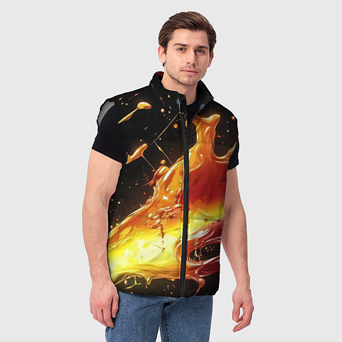 Мужской жилет Динамичная краска текстура / 3D-Светло-серый – фото 3
