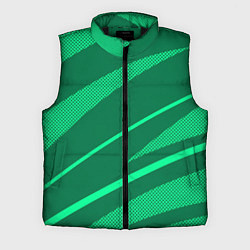 Мужской жилет Зелёный абстракция с полосами, цвет: 3D-черный
