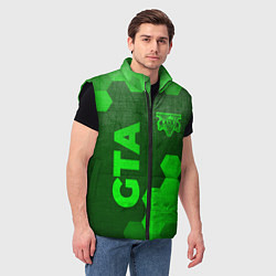 Мужской жилет GTA - green gradient вертикально, цвет: 3D-черный — фото 2