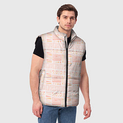 Мужской жилет Узор в этническом стиле розово-бежевый, цвет: 3D-черный — фото 2