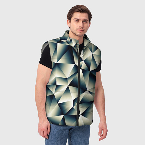Мужской жилет Осколки льда / 3D-Светло-серый – фото 3
