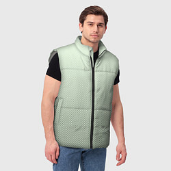 Мужской жилет Бледный зелёный градиент текстура, цвет: 3D-светло-серый — фото 2