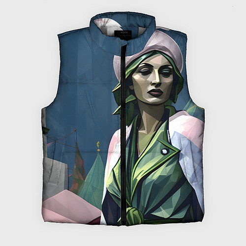 Мужской жилет Девушка в зеленом платье / 3D-Светло-серый – фото 1