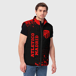 Мужской жилет Atletico Madrid - red gradient вертикально, цвет: 3D-черный — фото 2