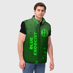 Мужской жилет Blue Exorcist - green gradient вертикально, цвет: 3D-черный — фото 2