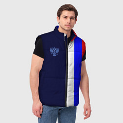 Мужской жилет Герб России и триколор, цвет: 3D-черный — фото 2